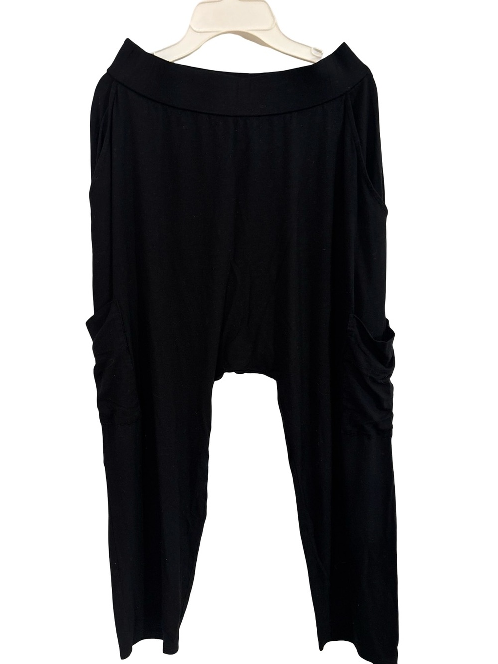 Eileen Fisher Black Relaxed Drop-Crotch Harem Relaxed Joggers Small